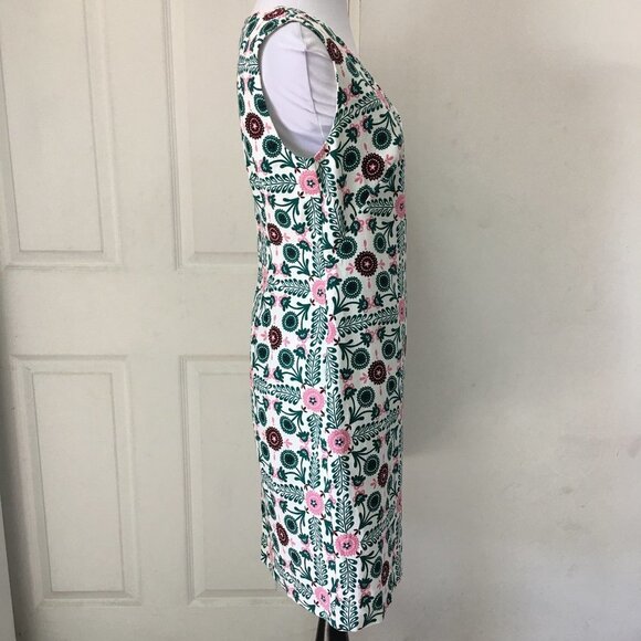 New Boden Women's Tatiana Textured Dress IvoryTrellis Tile Size 4 Petite V Neck - Picture 9 of 14